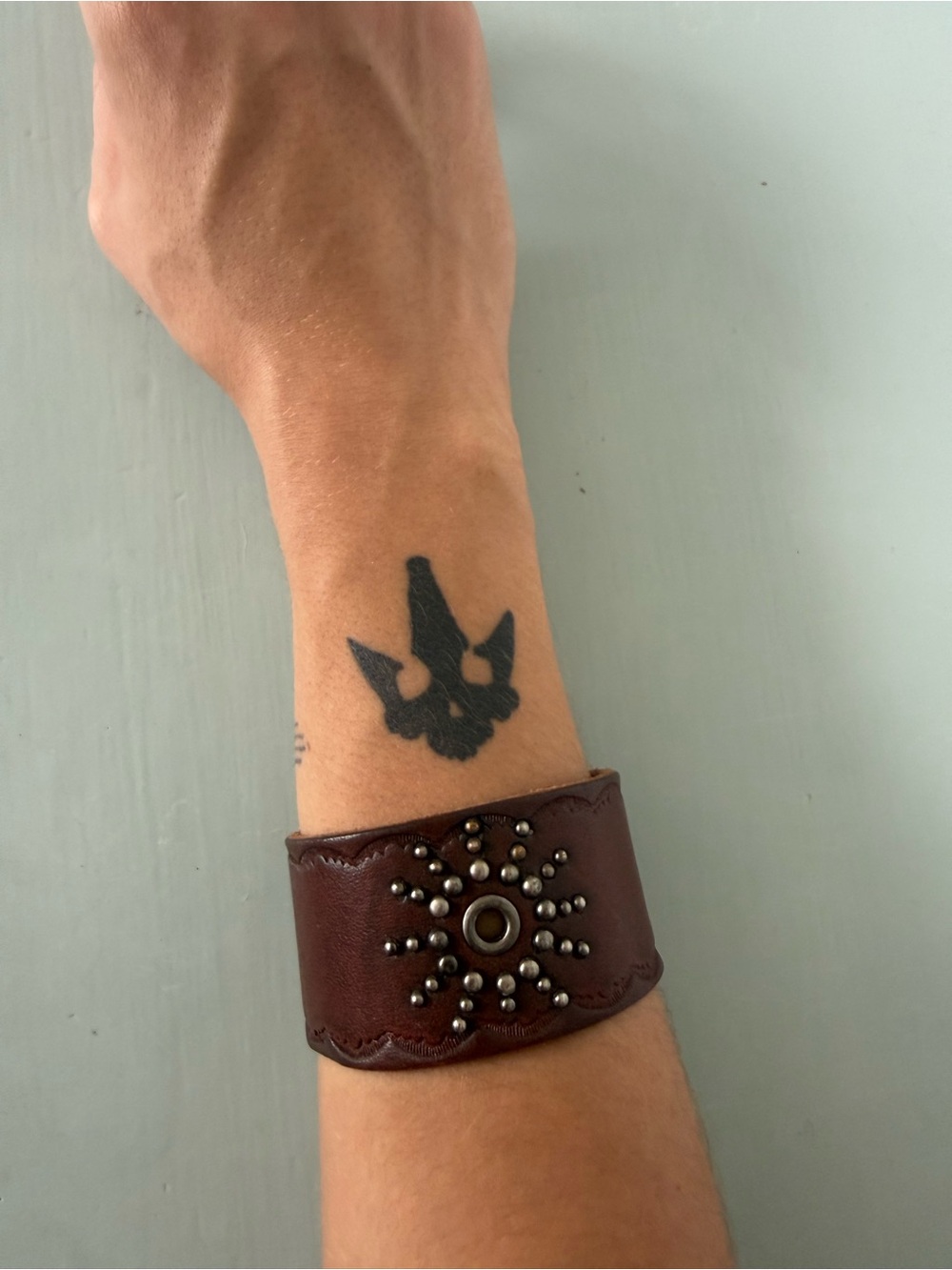 Studded leather bracelet